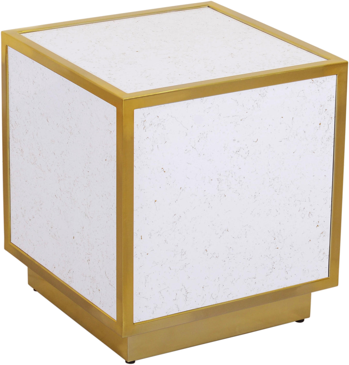 Glitz White Faux Marble End Table - galleria furniture outlet