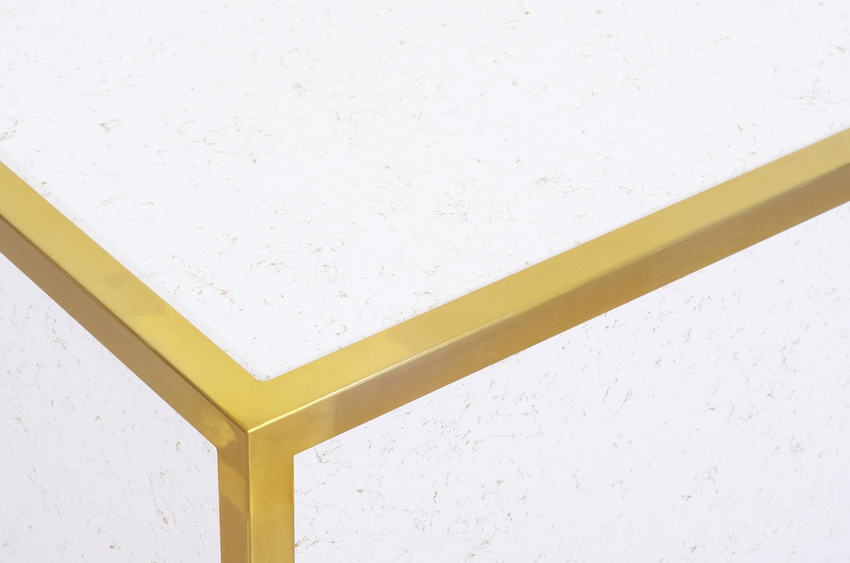 Glitz White Faux Marble Coffee Table - galleria furniture outlet