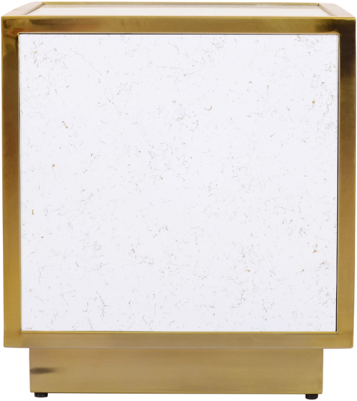Glitz White Faux Marble End Table - galleria furniture outlet