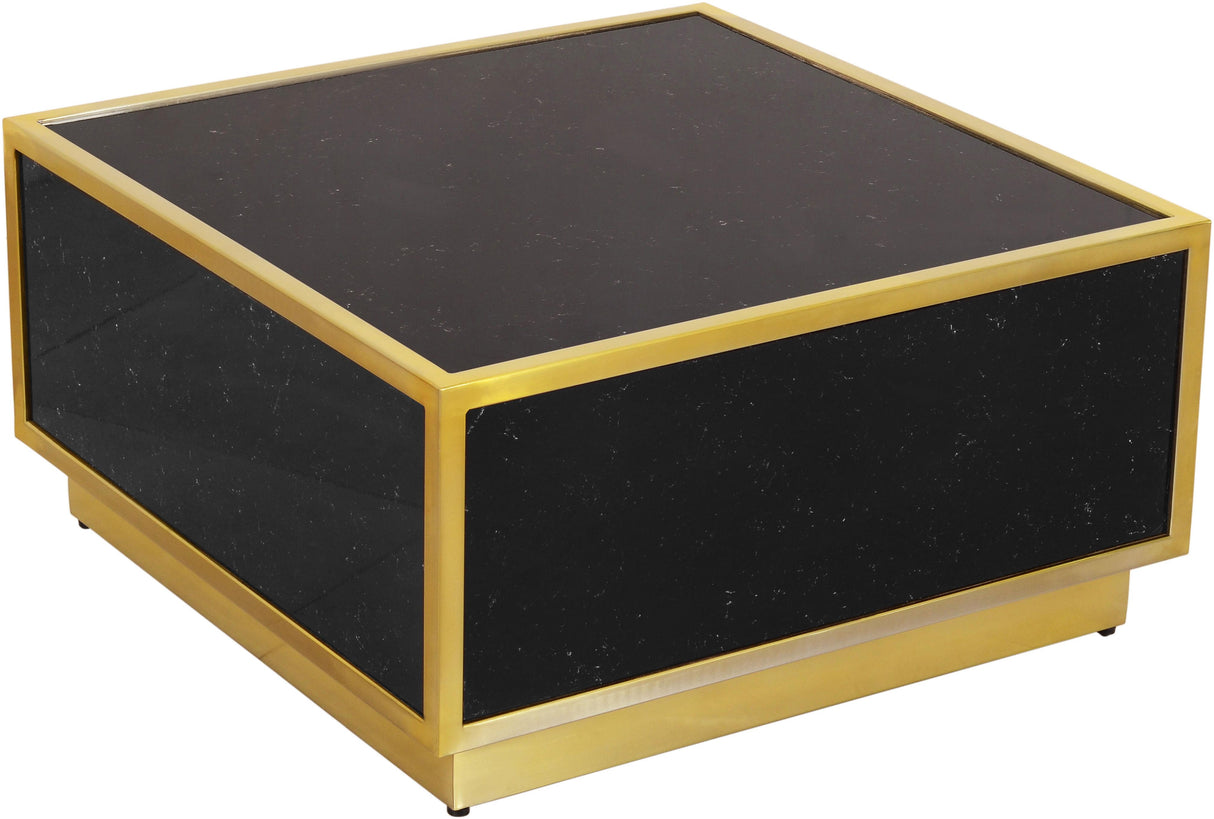 Glitz Black Faux Marble Coffee Table - galleria furniture outlet