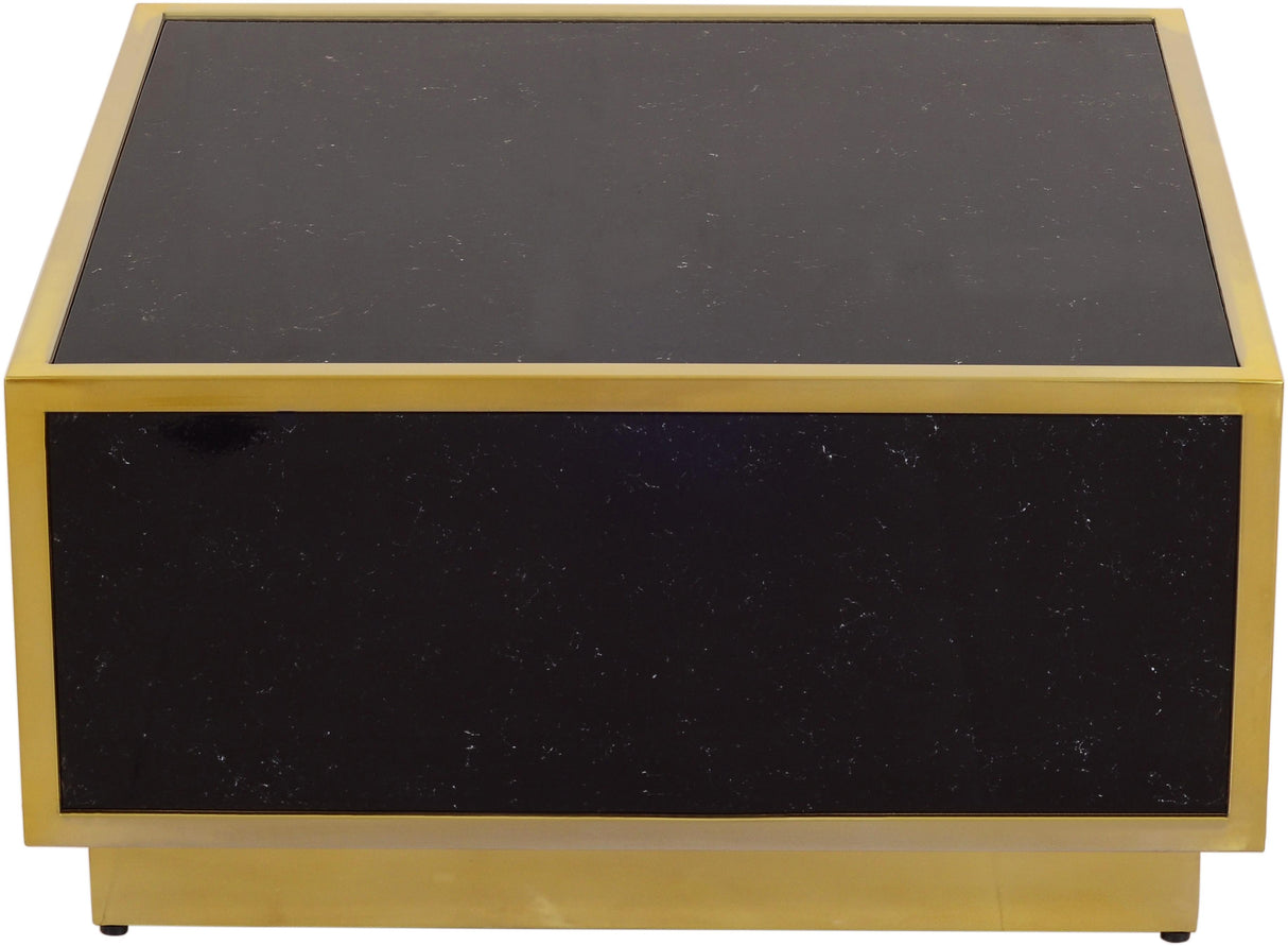 Glitz Black Faux Marble Coffee Table - galleria furniture outlet