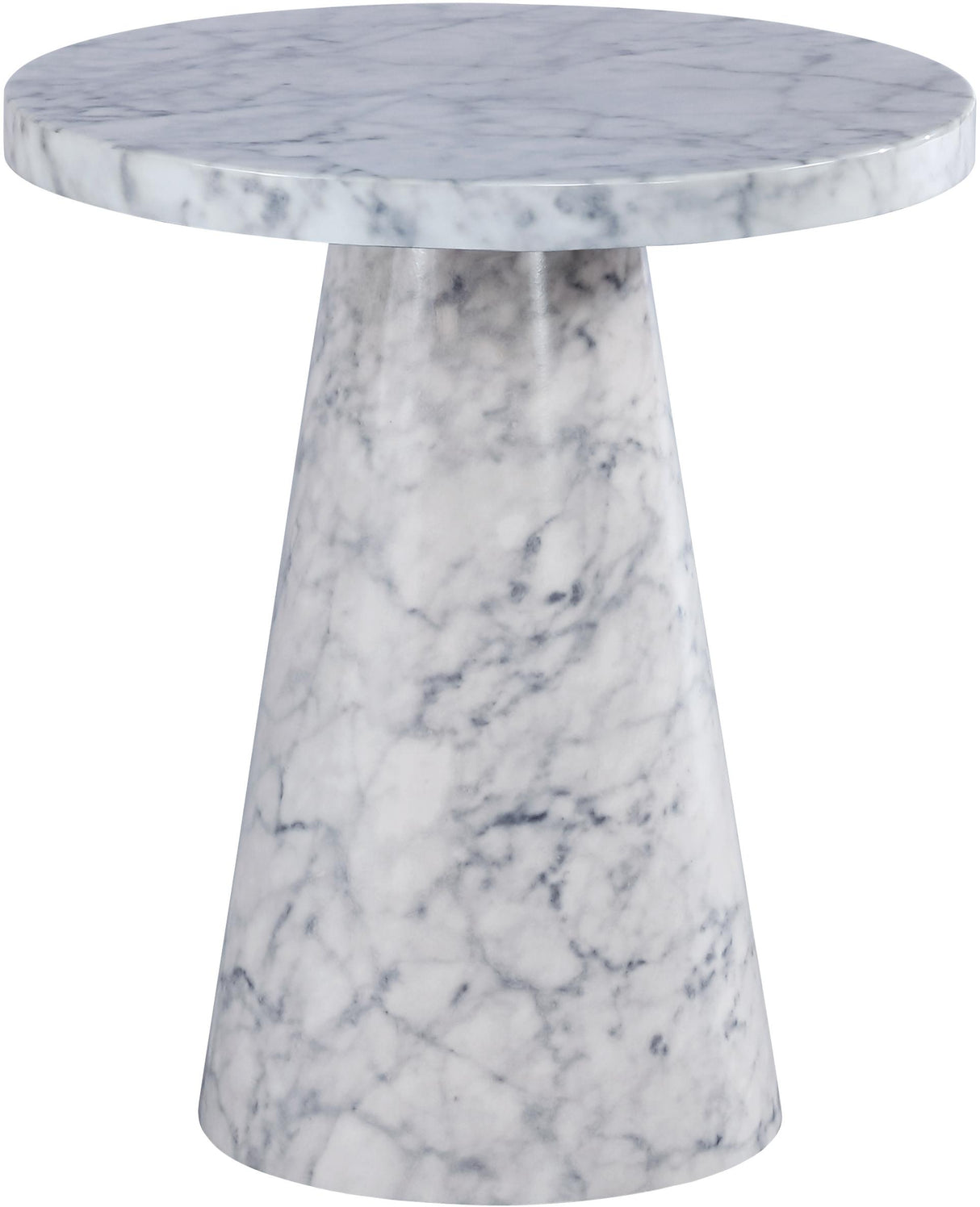 Omni White Faux Marble End Table - galleria furniture outlet
