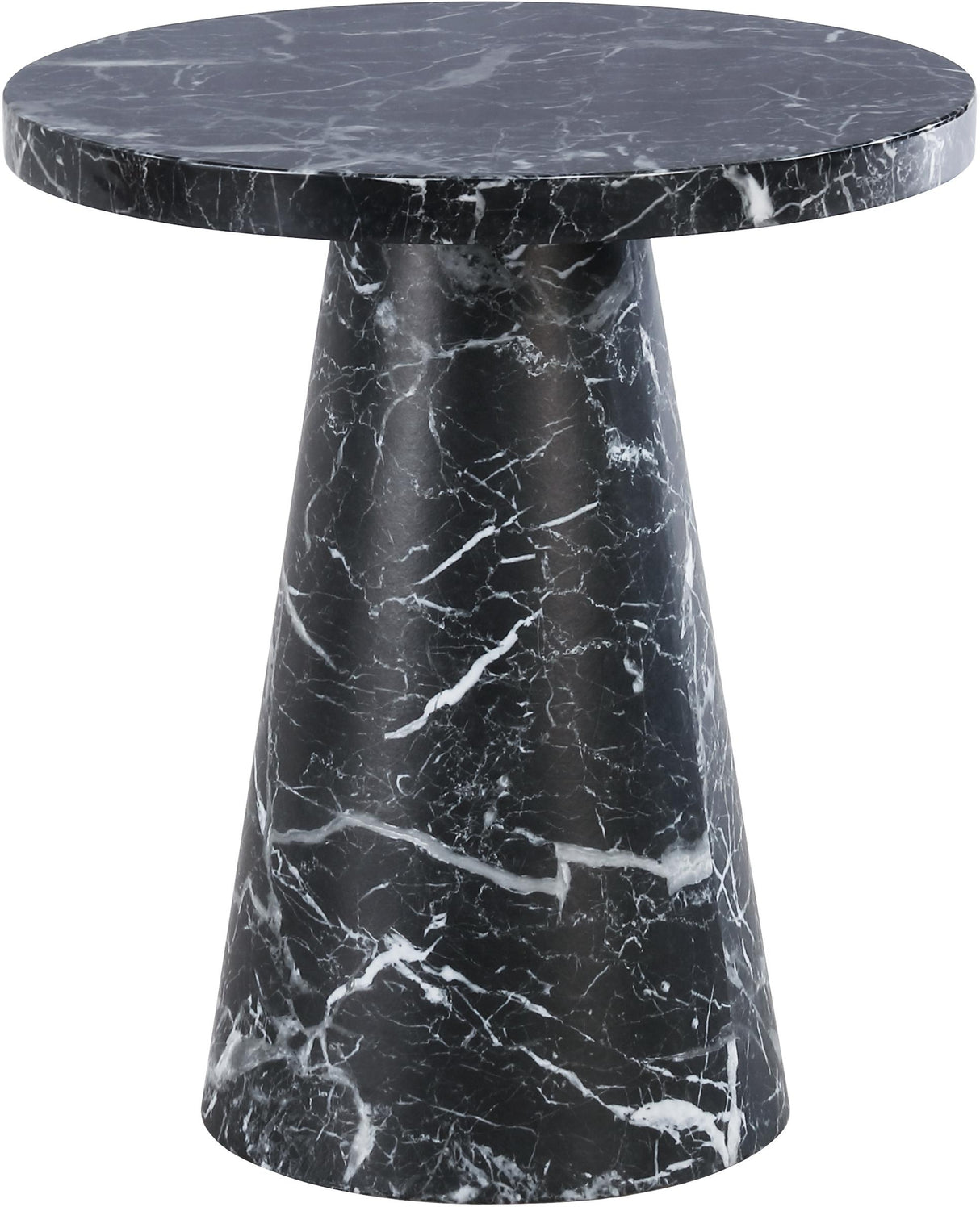 Omni Black Faux Marble End Table - galleria furniture outlet