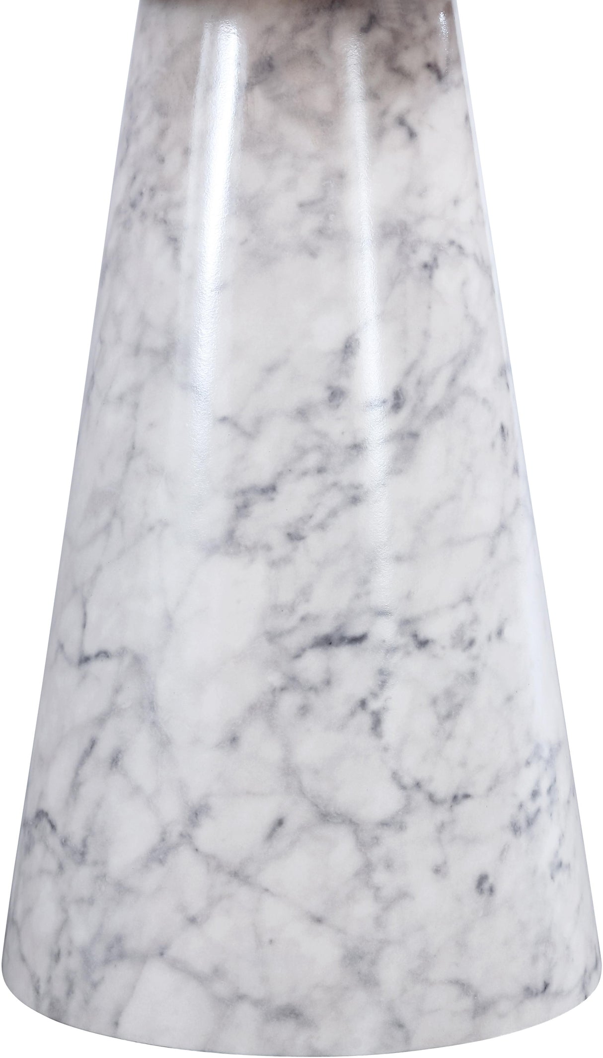Omni White Faux Marble End Table - galleria furniture outlet