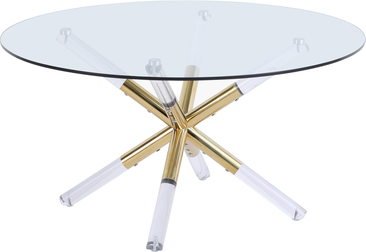 Mercury Acrylic/Gold Coffee Table - galleria furniture outlet