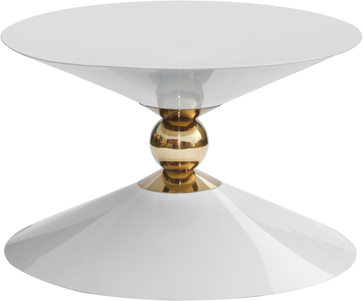 Malia White / Gold Coffee Table - galleria furniture outlet