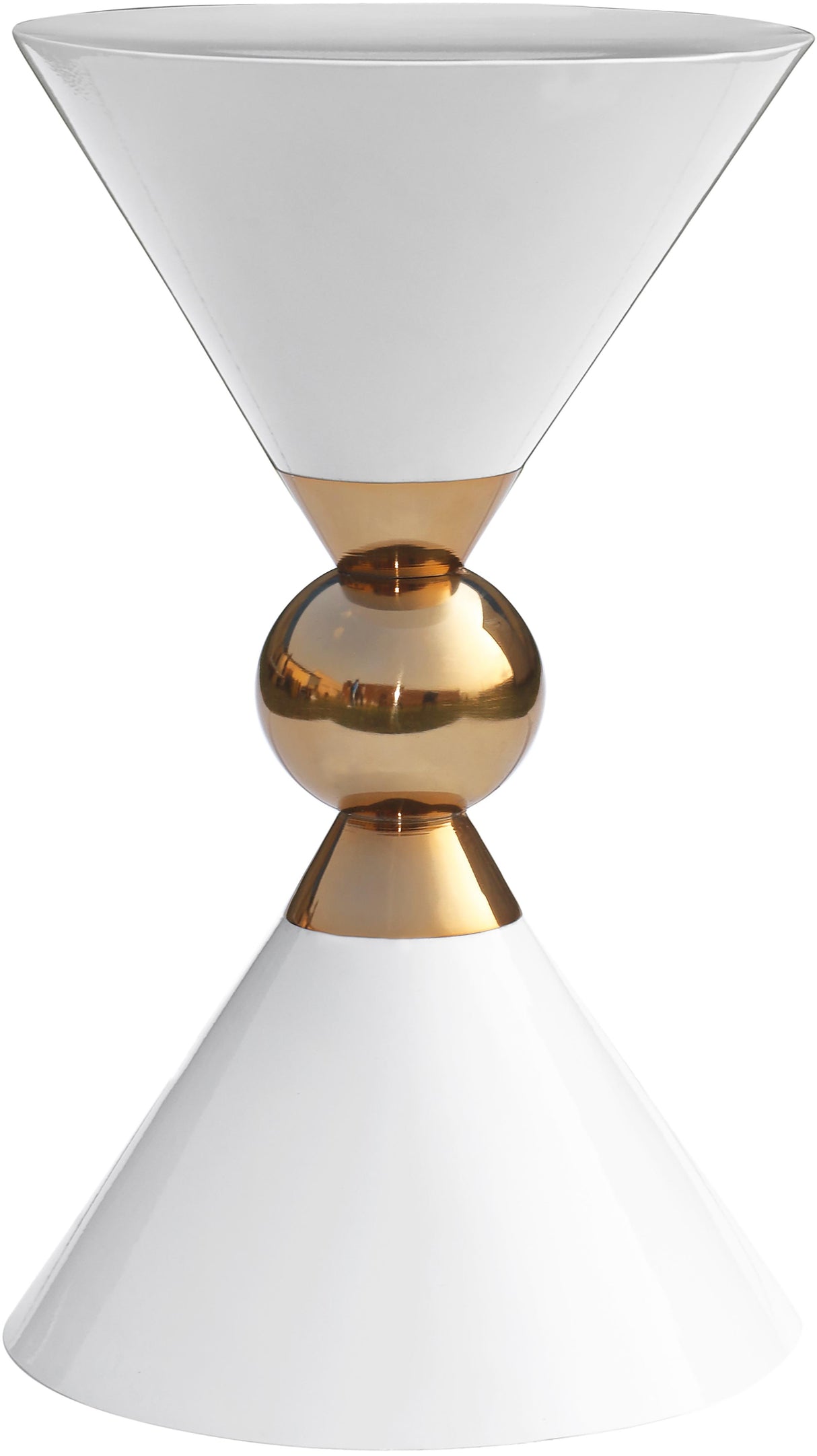 Malia White / Gold End Table - galleria furniture outlet