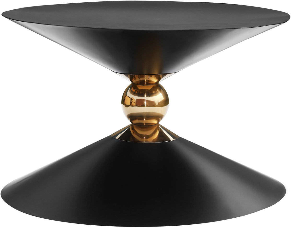 Malia Black / Gold Coffee Table - galleria furniture outlet