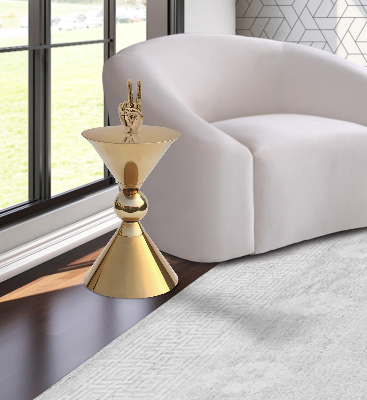 Malia Gold End Table - galleria furniture outlet