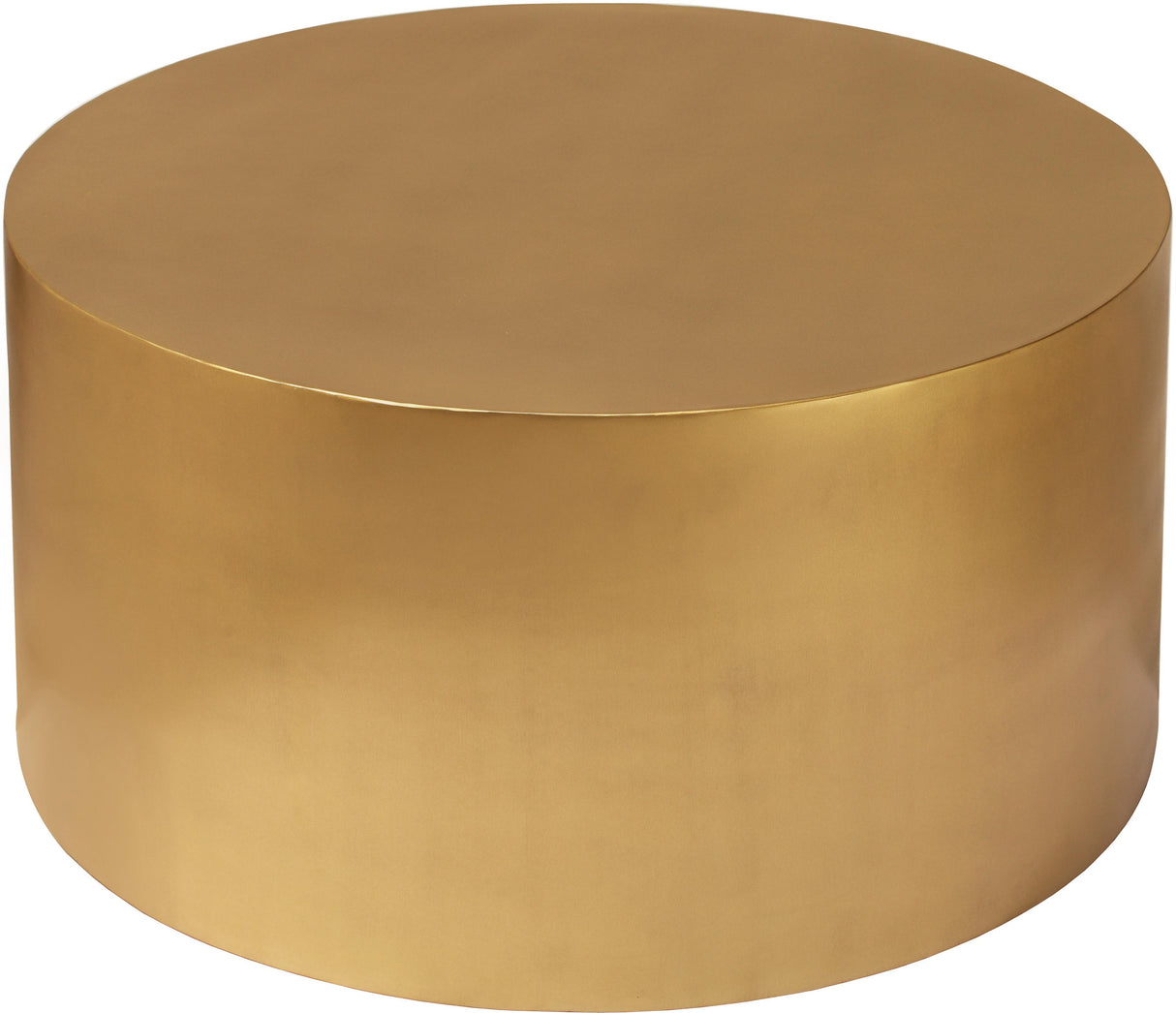 Cylinder Brushed Gold Coffee Table - galleria furniture outlet