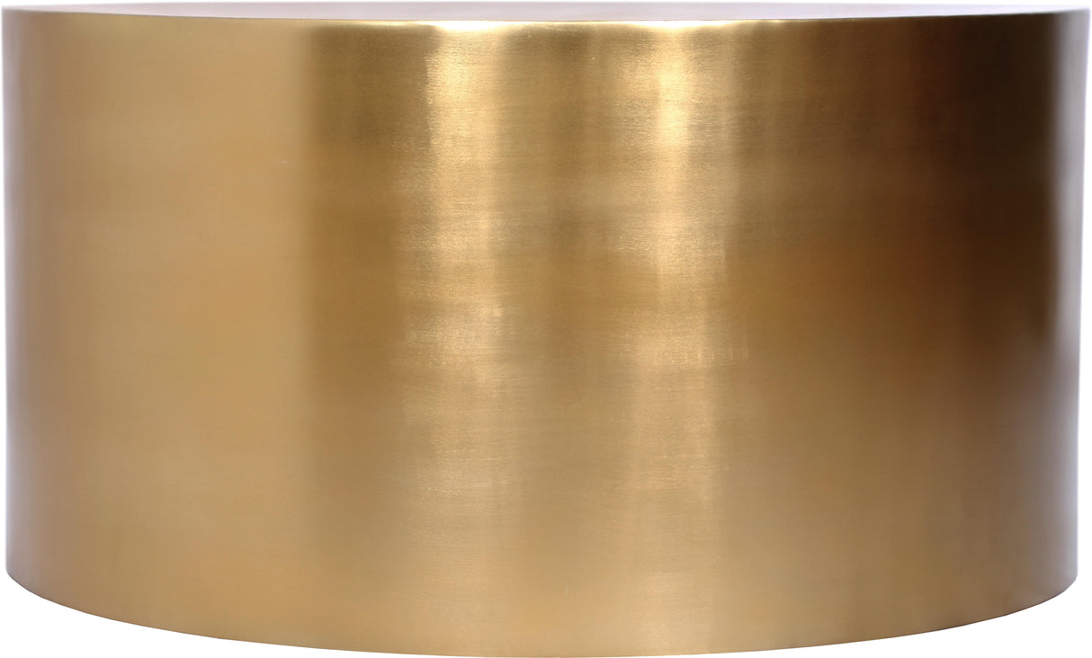 Cylinder Brushed Gold Coffee Table - galleria furniture outlet