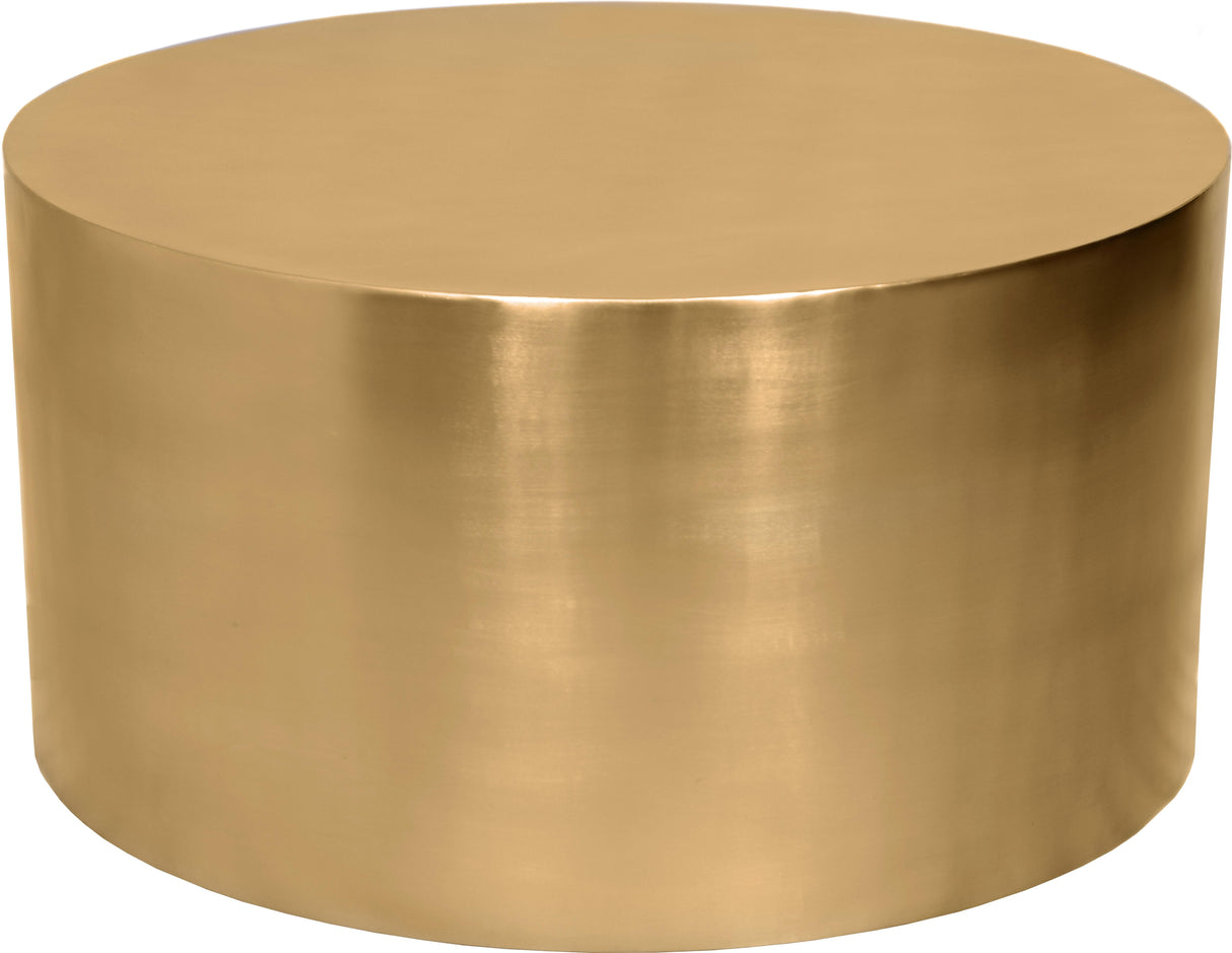 Cylinder Brushed Gold Coffee Table - galleria furniture outlet