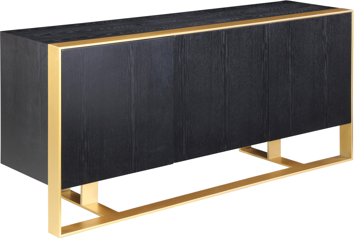 Sherwood Black Wood Sideboard/Buffet - galleria furniture outlet
