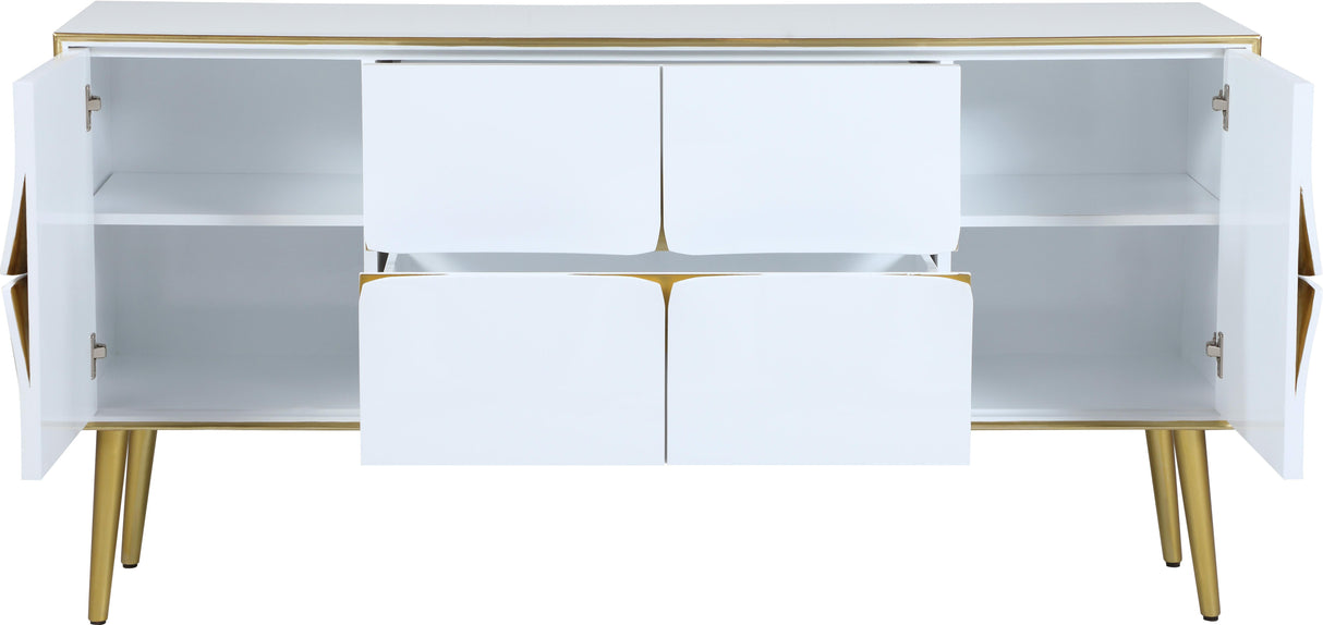 Pop White / Gold Sideboard/Buffet - galleria furniture outlet
