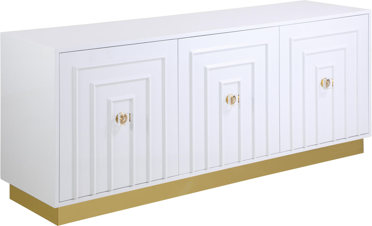 Cosmopolitan White Lacquer Sideboard/Buffet - galleria furniture outlet