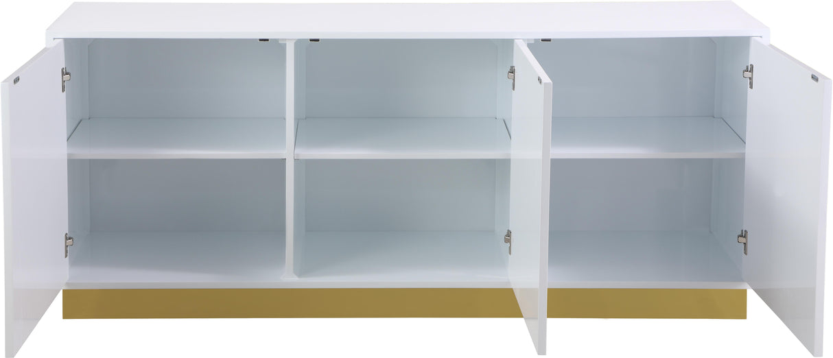 Cosmopolitan White Lacquer Sideboard/Buffet - galleria furniture outlet