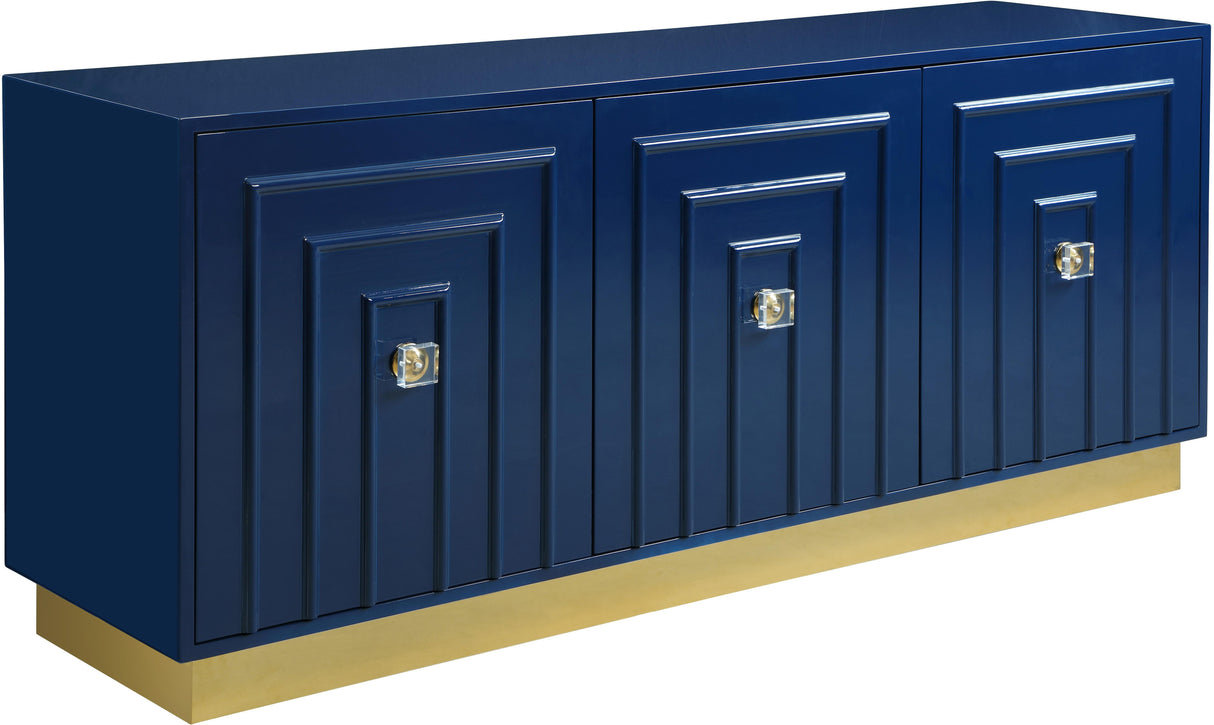Cosmopolitan Navy Lacquer Sideboard/Buffet - galleria furniture outlet