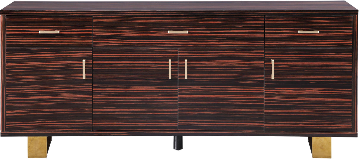 Excel Brown Zebra Wood Veneer Lacquer Sideboard/Buffet - galleria furniture outlet