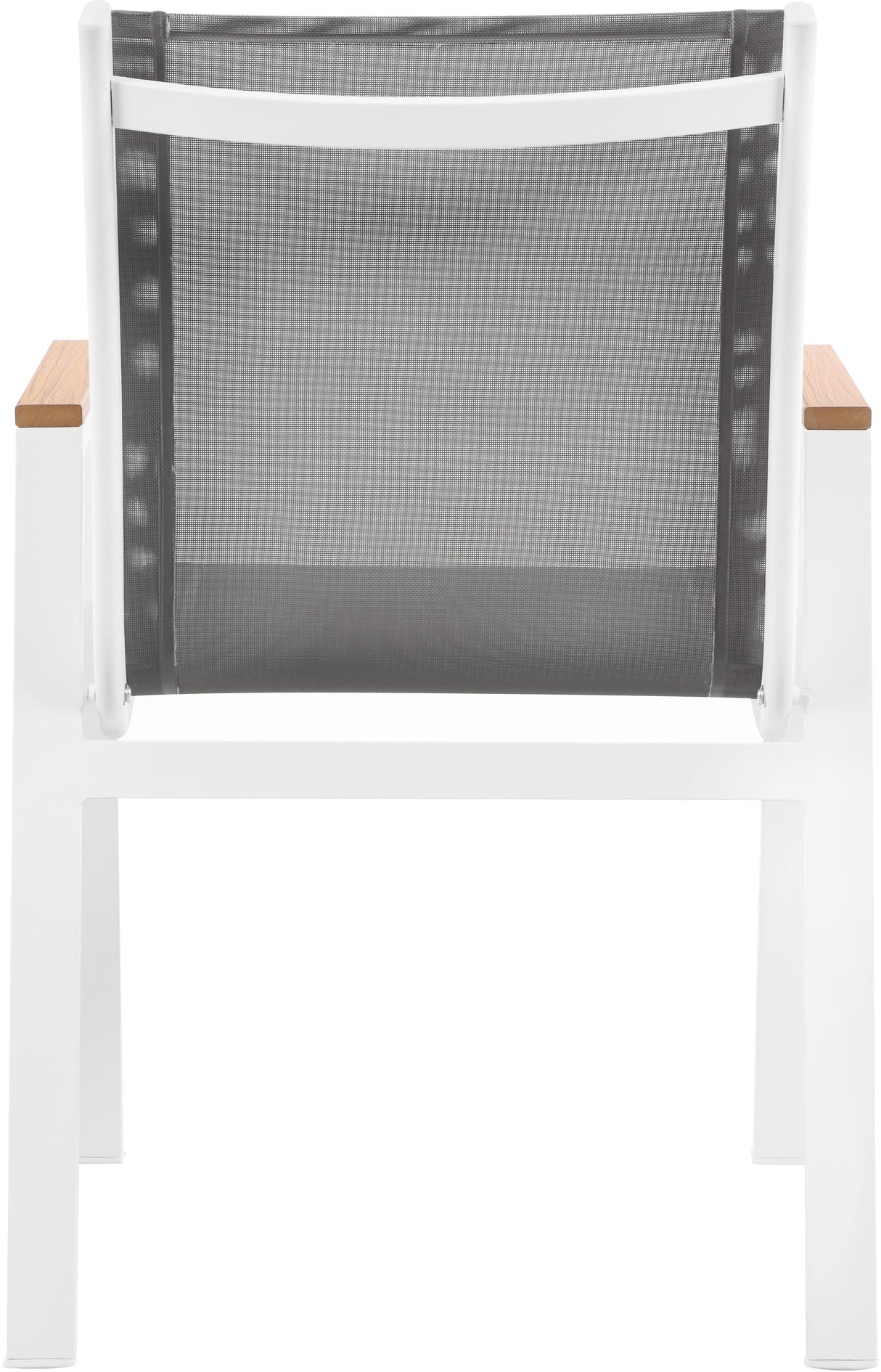 Nizuc Grey Mesh Waterproof Fabric Outdoor Patio Aluminum Mesh Dining Arm Chair - galleria furniture outlet