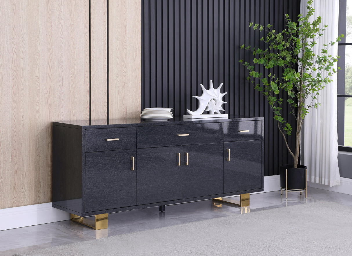 Excel Grey Oak Veneer Lacquer Sideboard/Buffet - galleria furniture outlet