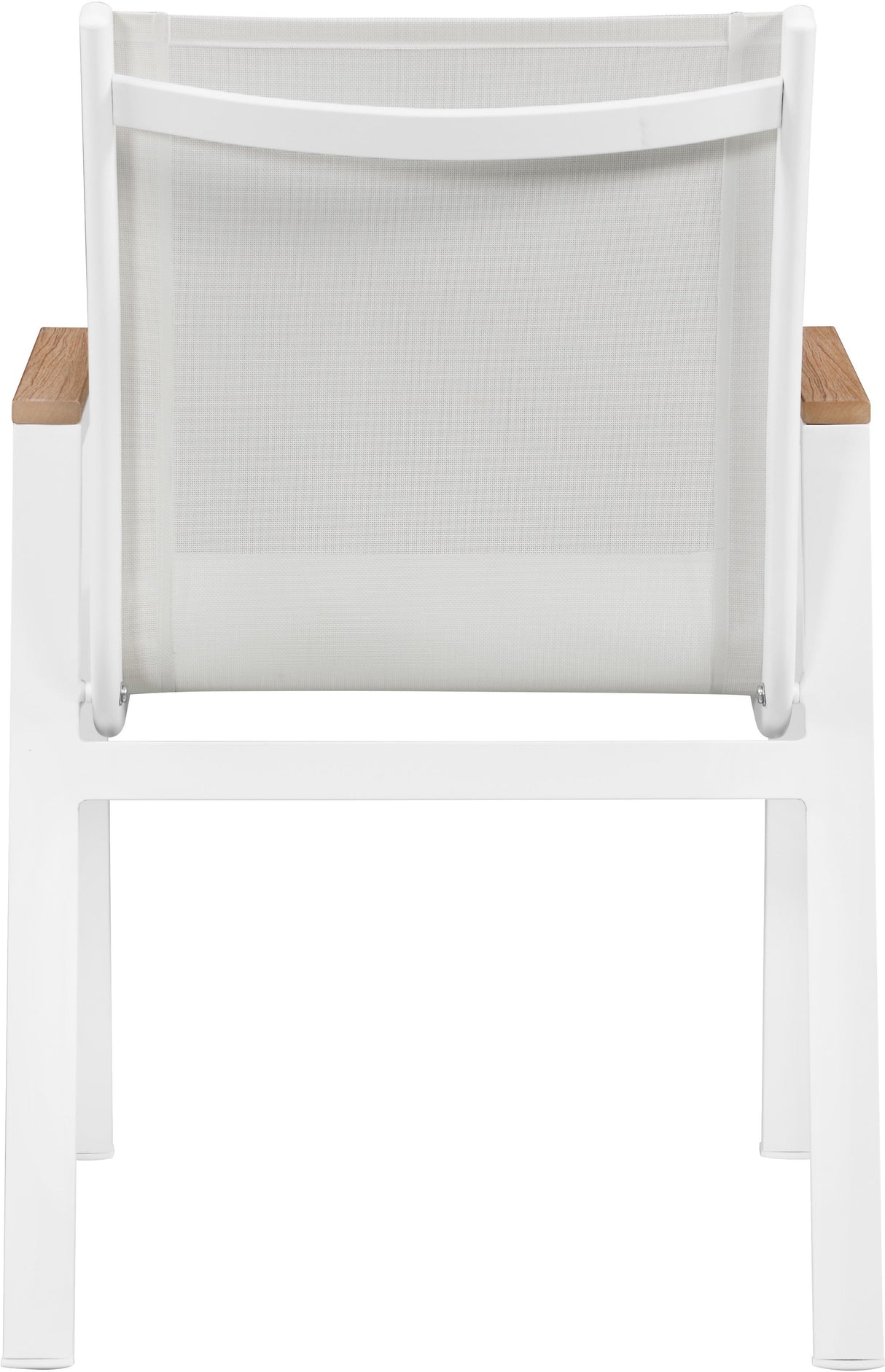 Nizuc White Mesh Waterproof Fabric Outdoor Patio Aluminum Mesh Dining Arm Chair - galleria furniture outlet