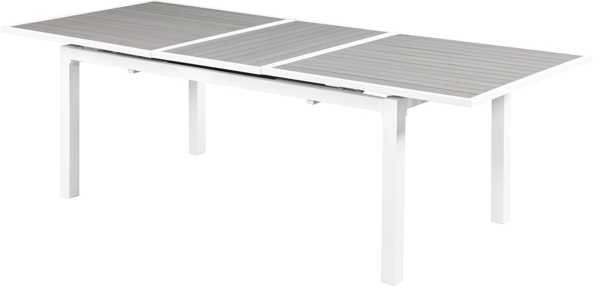 Nizuc Grey manufactured wood Outdoor Patio Extendable Aluminum Dining Table