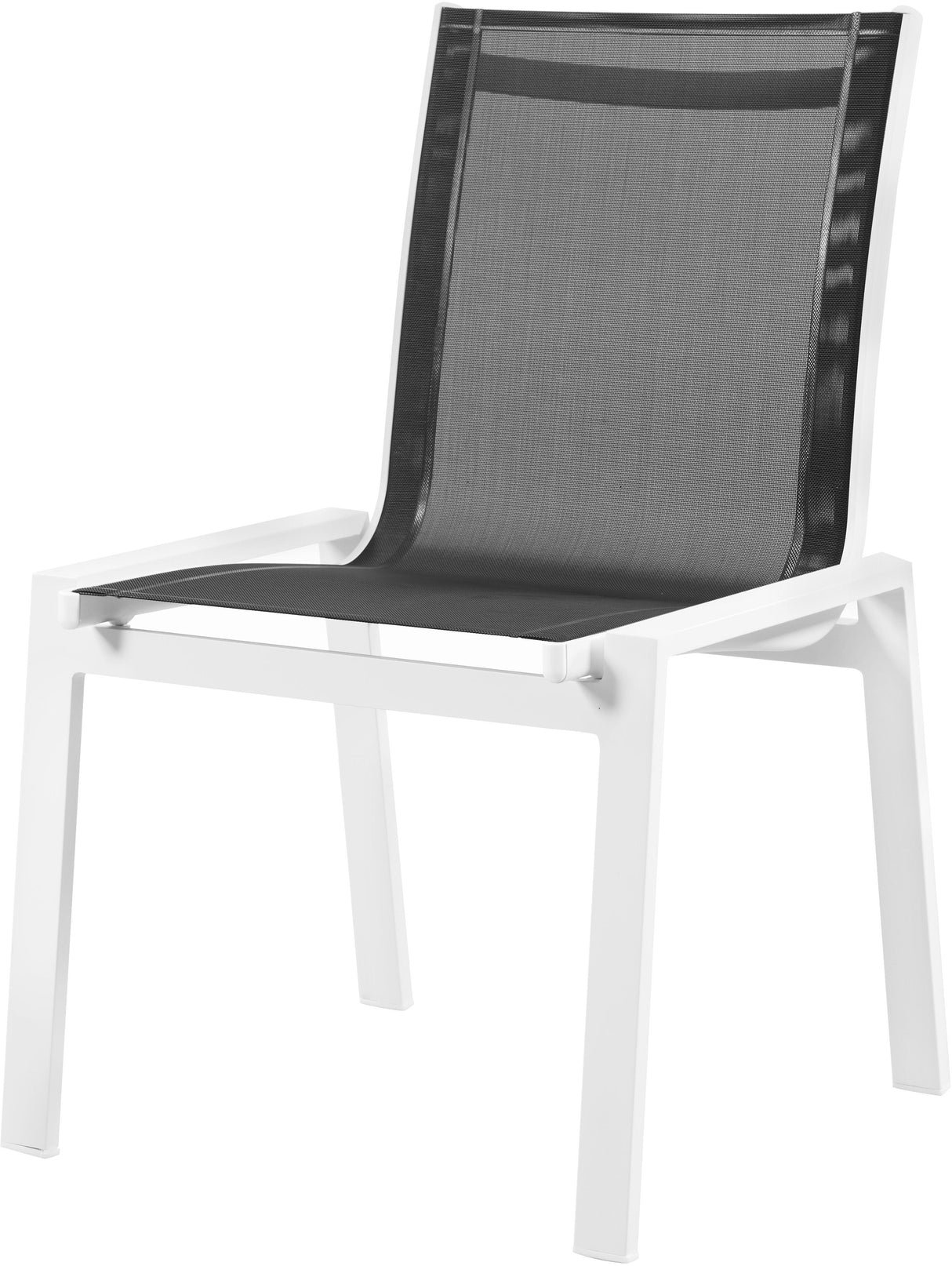 Nizuc Black Mesh Waterproof Fabric Outdoor Patio Aluminum Mesh Dining Chair - galleria furniture outlet