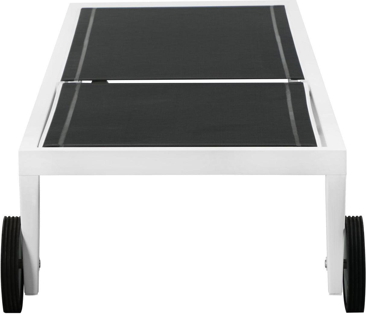 Nizuc Black Mesh Waterproof Fabric Outdoor Patio Aluminum Mesh Chaise Lounge Chair - galleria furniture outlet