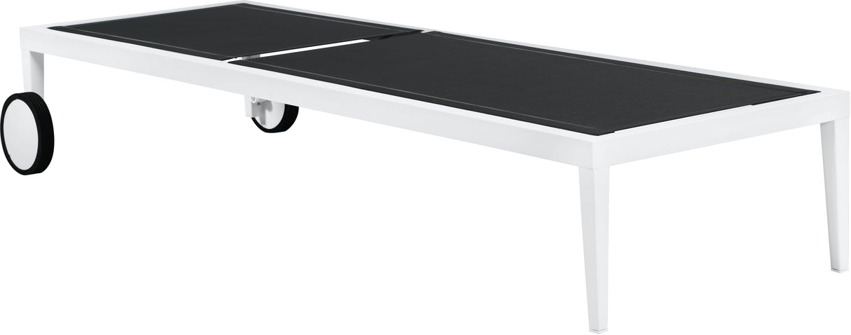 Nizuc Black Mesh Waterproof Fabric Outdoor Patio Aluminum Mesh Chaise Lounge Chair - galleria furniture outlet