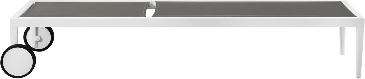 Nizuc Grey Mesh Waterproof Fabric Outdoor Patio Aluminum Mesh Chaise Lounge Chair - galleria furniture outlet