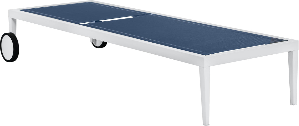 Nizuc Navy Mesh Waterproof Fabric Outdoor Patio Aluminum Mesh Chaise Lounge Chair - galleria furniture outlet