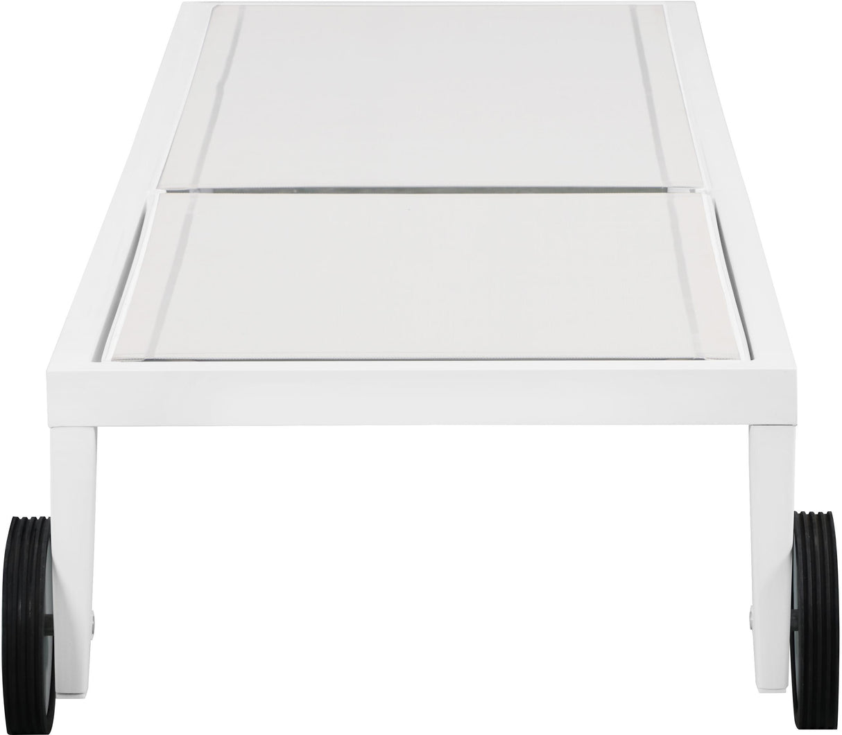 Nizuc White Mesh Waterproof Fabric Outdoor Patio Aluminum Mesh Chaise Lounge Chair - galleria furniture outlet