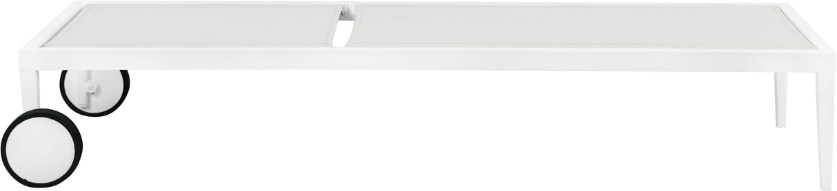 Nizuc White Mesh Waterproof Fabric Outdoor Patio Aluminum Mesh Chaise Lounge Chair - galleria furniture outlet