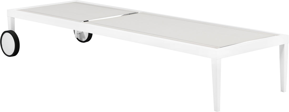 Nizuc White Mesh Waterproof Fabric Outdoor Patio Aluminum Mesh Chaise Lounge Chair - galleria furniture outlet