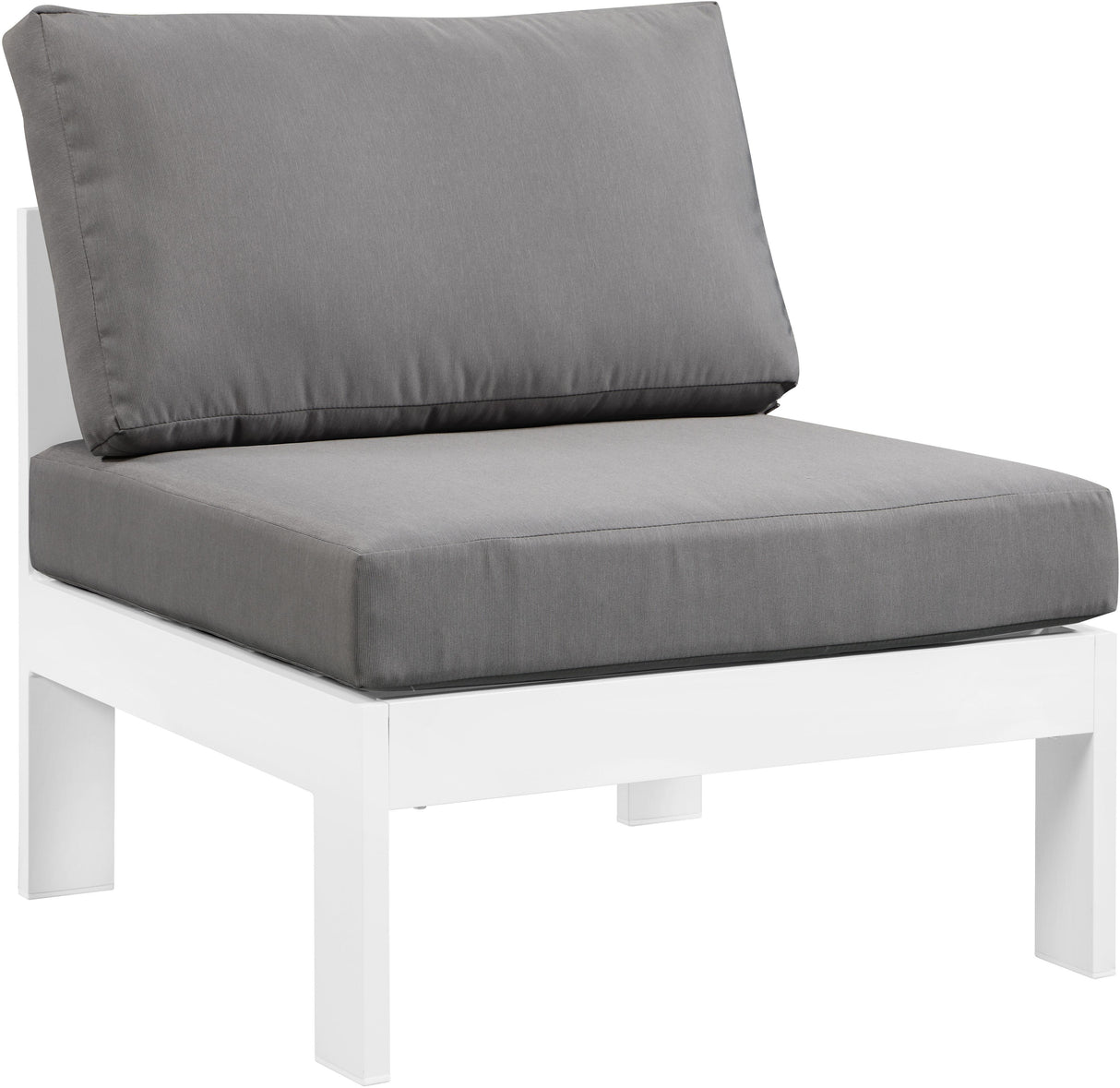 Nizuc Grey Waterproof Fabric Outdoor Patio Aluminum Armless Chair - galleria furniture outlet