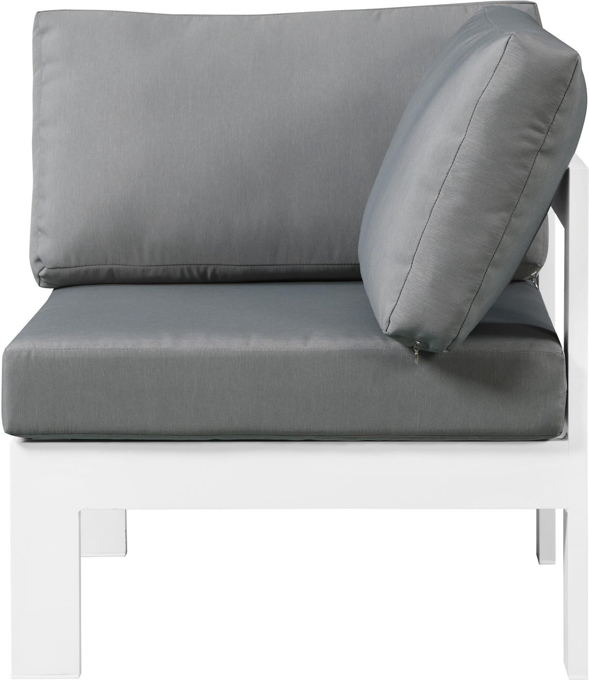 Nizuc Grey Waterproof Fabric Outdoor Patio Aluminum Corner Chair - galleria furniture outlet