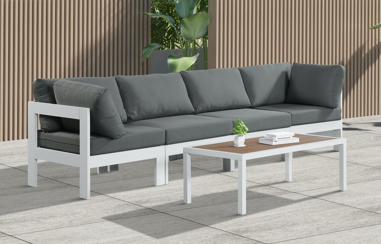 Nizuc Grey Waterproof Fabric Outdoor Patio Modular Sofa - galleria furniture outlet