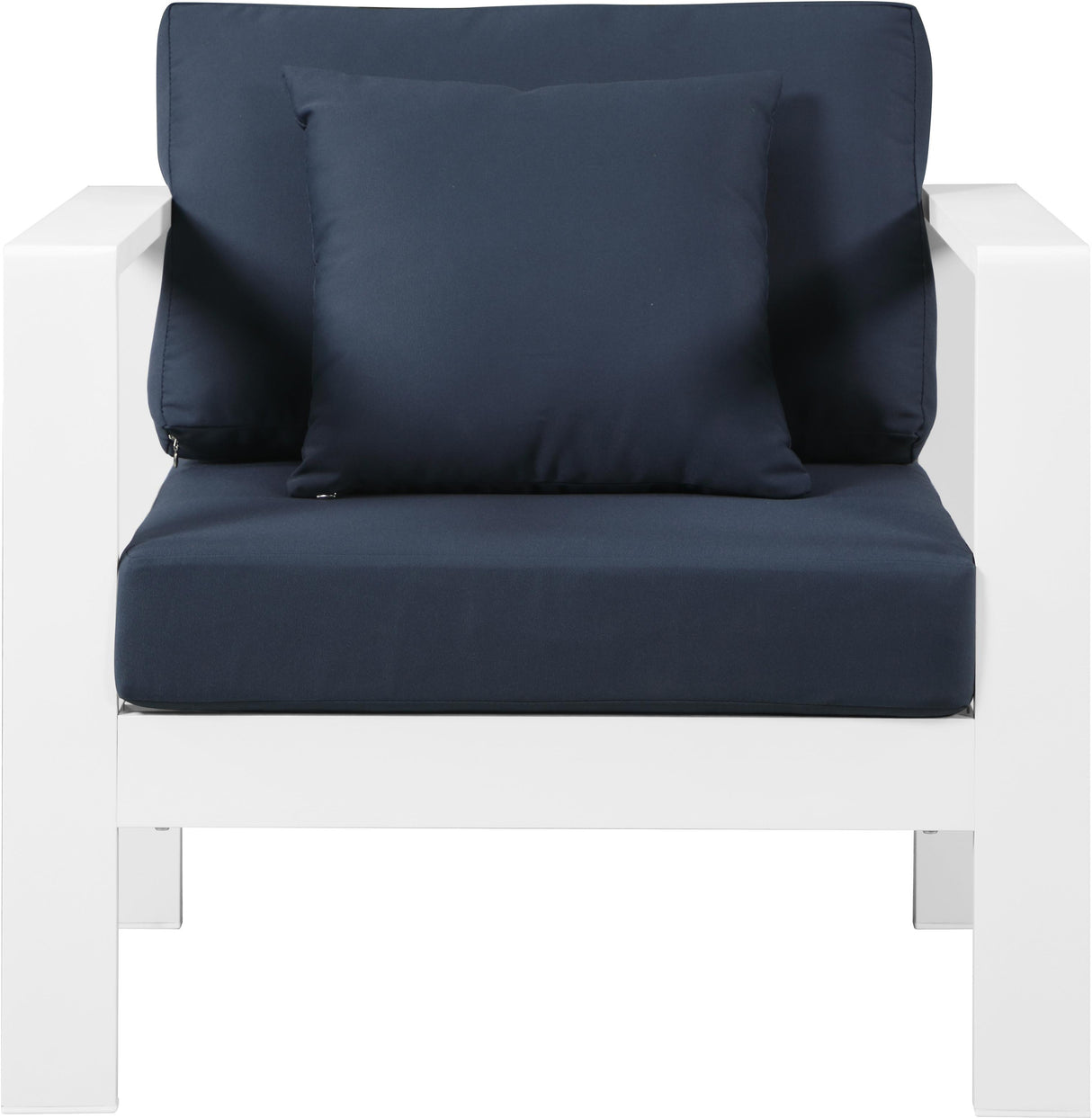 Nizuc Navy Waterproof Fabric Outdoor Patio Aluminum Arm Chair - galleria furniture outlet