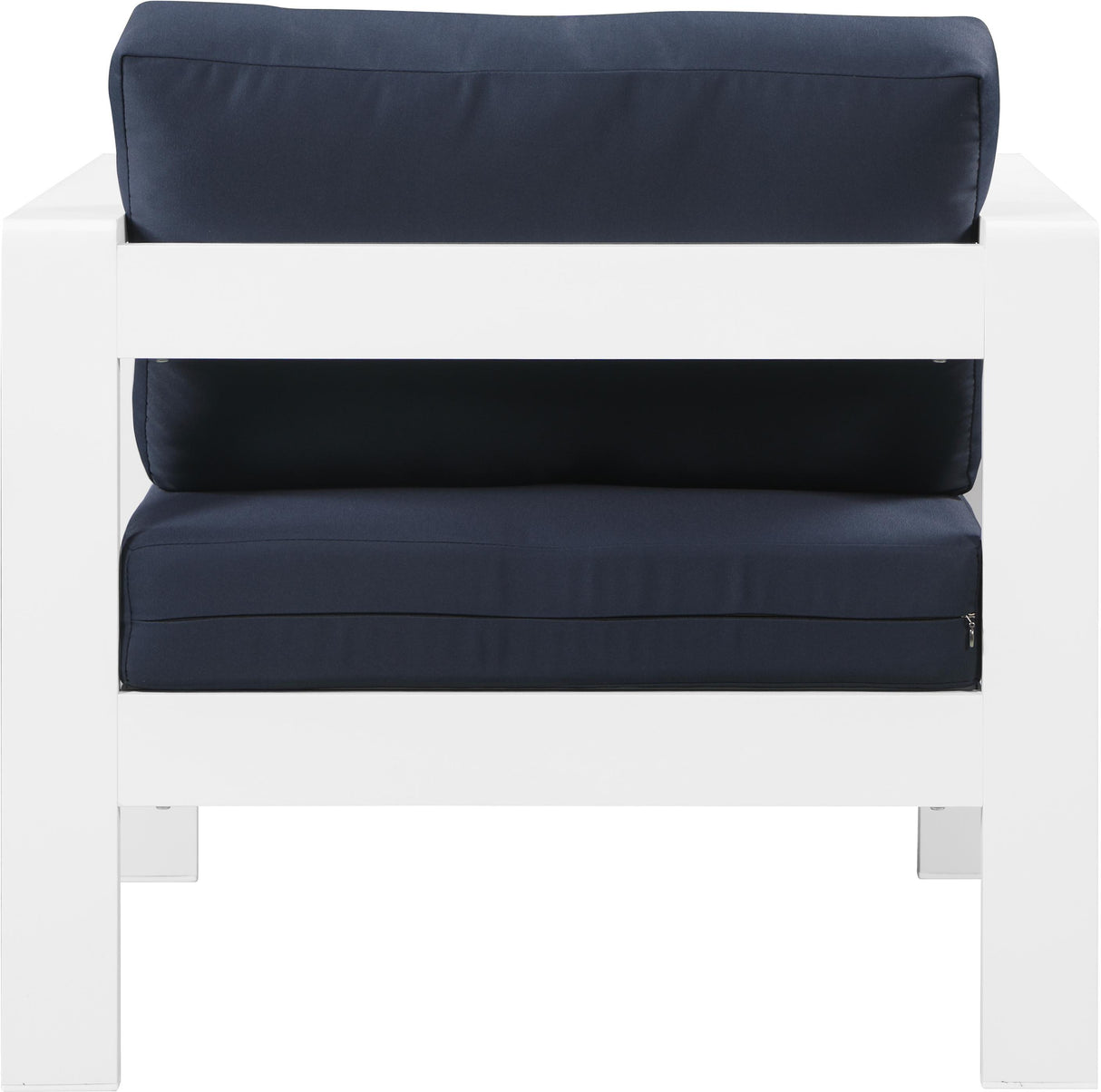 Nizuc Navy Waterproof Fabric Outdoor Patio Aluminum Arm Chair - galleria furniture outlet