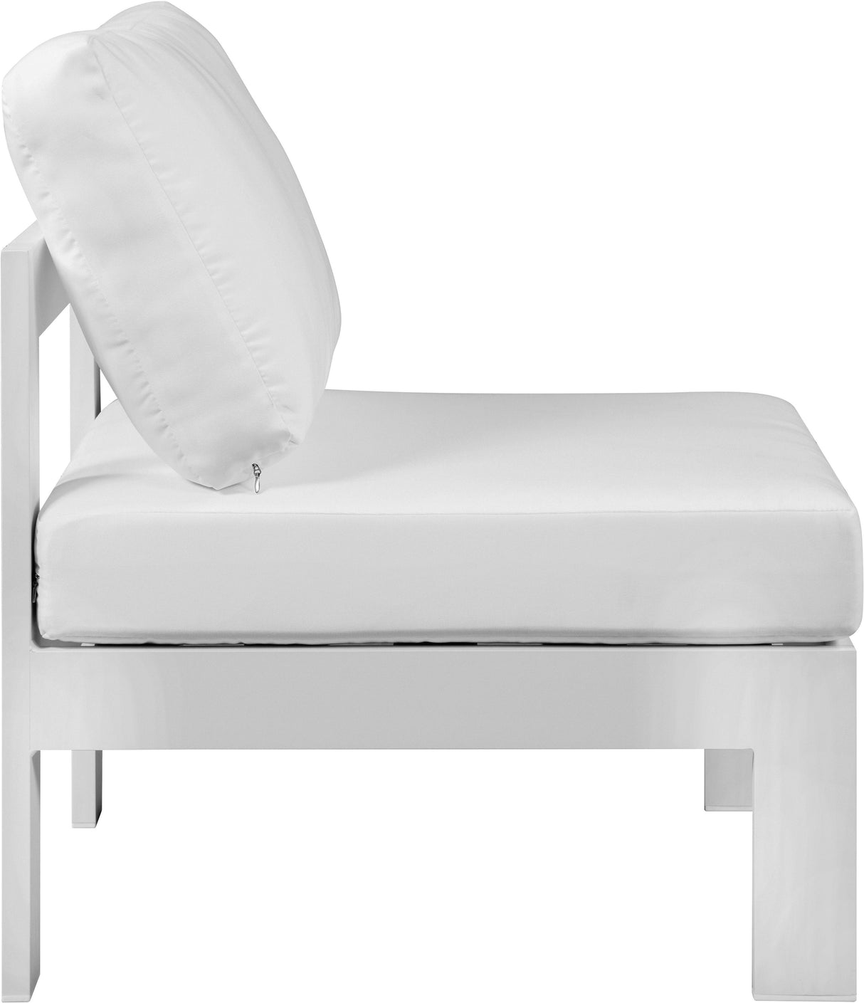 Nizuc White Waterproof Fabric Outdoor Patio Aluminum Armless Chair - galleria furniture outlet