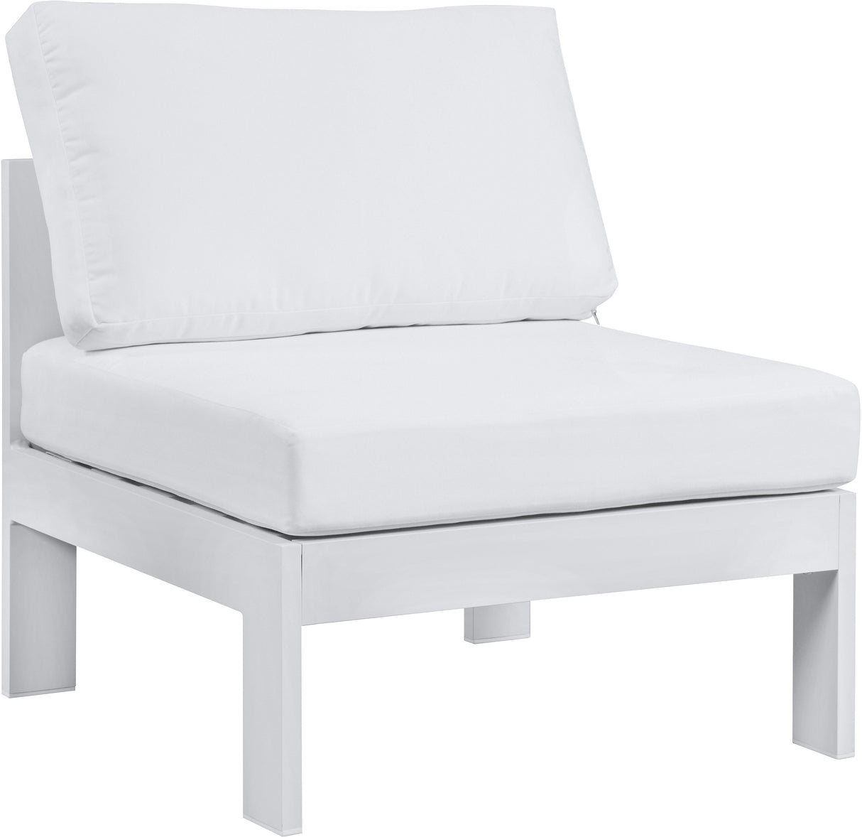 Nizuc White Waterproof Fabric Outdoor Patio Aluminum Armless Chair - galleria furniture outlet