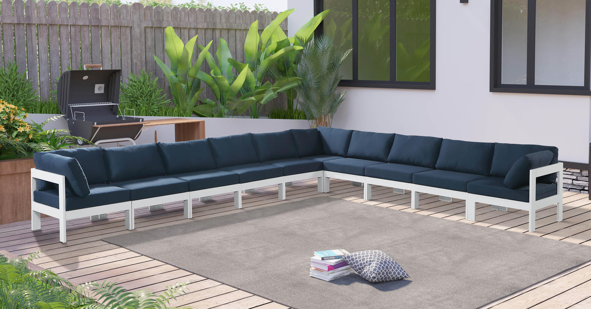 Nizuc Navy Waterproof Fabric Outdoor Patio Modular Sectional - galleria furniture outlet
