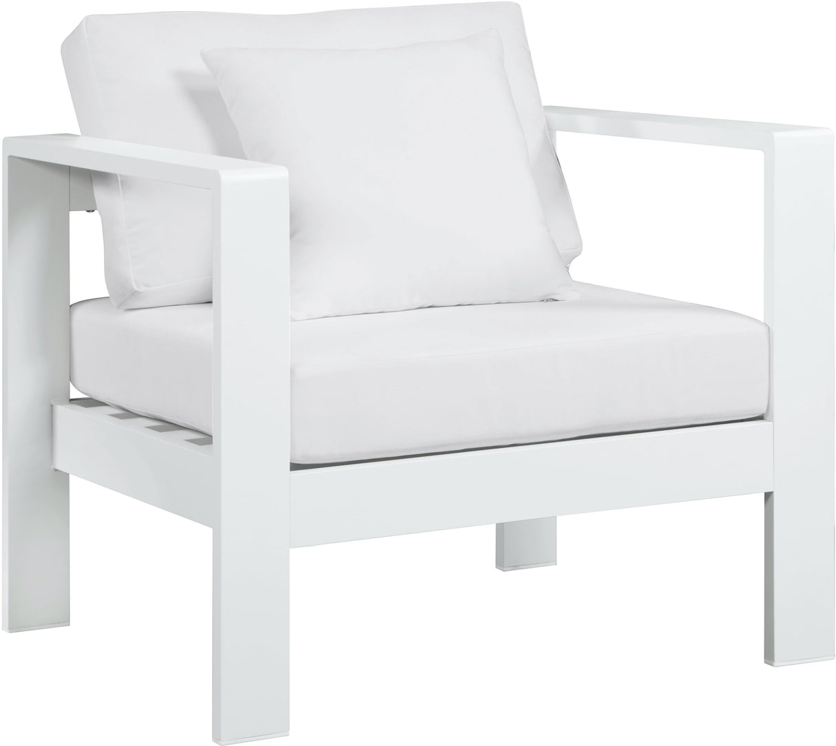 Nizuc White Waterproof Fabric Outdoor Patio Aluminum Arm Chair - galleria furniture outlet