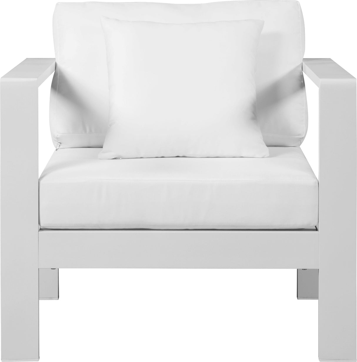 Nizuc White Waterproof Fabric Outdoor Patio Aluminum Arm Chair - galleria furniture outlet