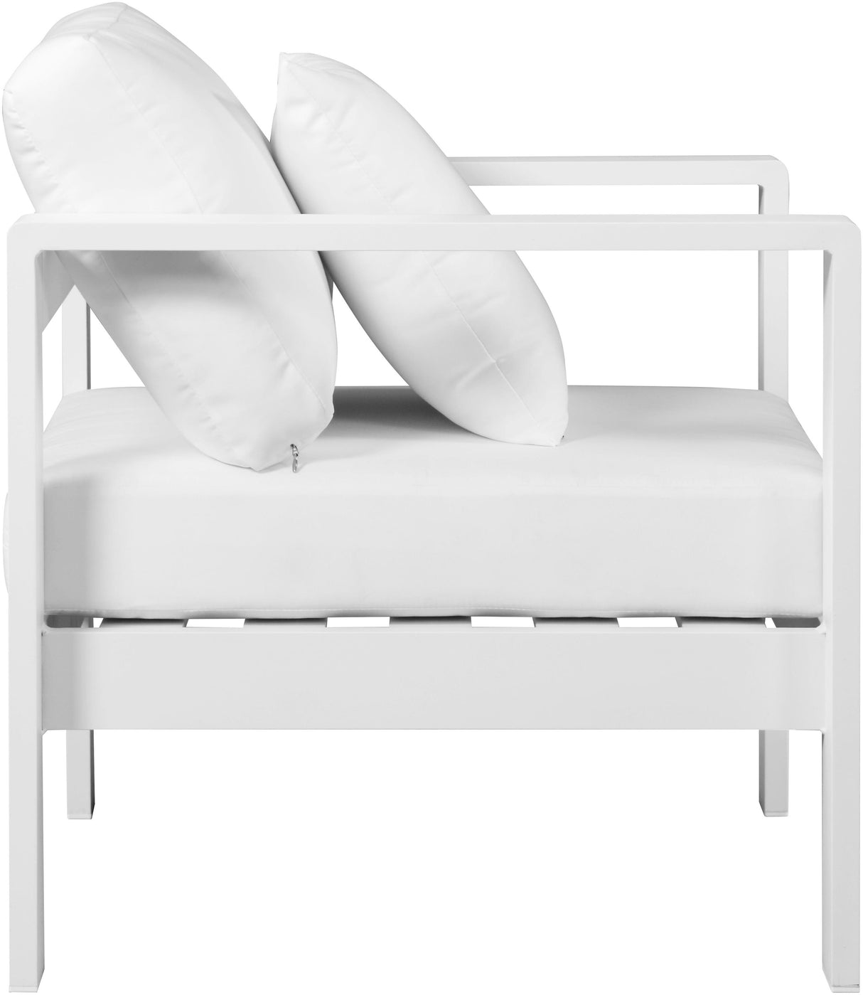 Nizuc White Waterproof Fabric Outdoor Patio Aluminum Arm Chair - galleria furniture outlet
