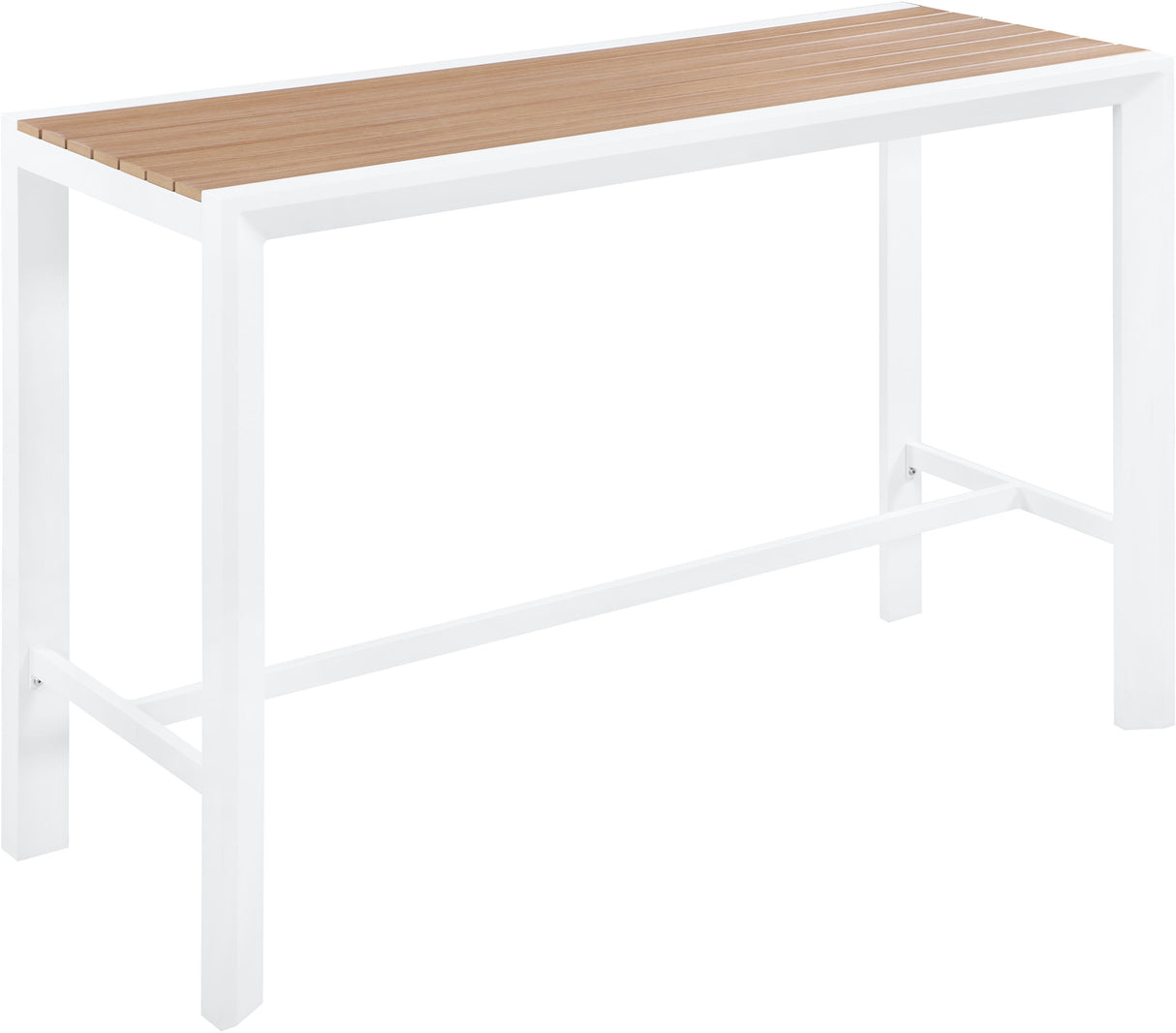 Nizuc Brown manufactured wood Outdoor Patio Aluminum Rectangle Bar Table