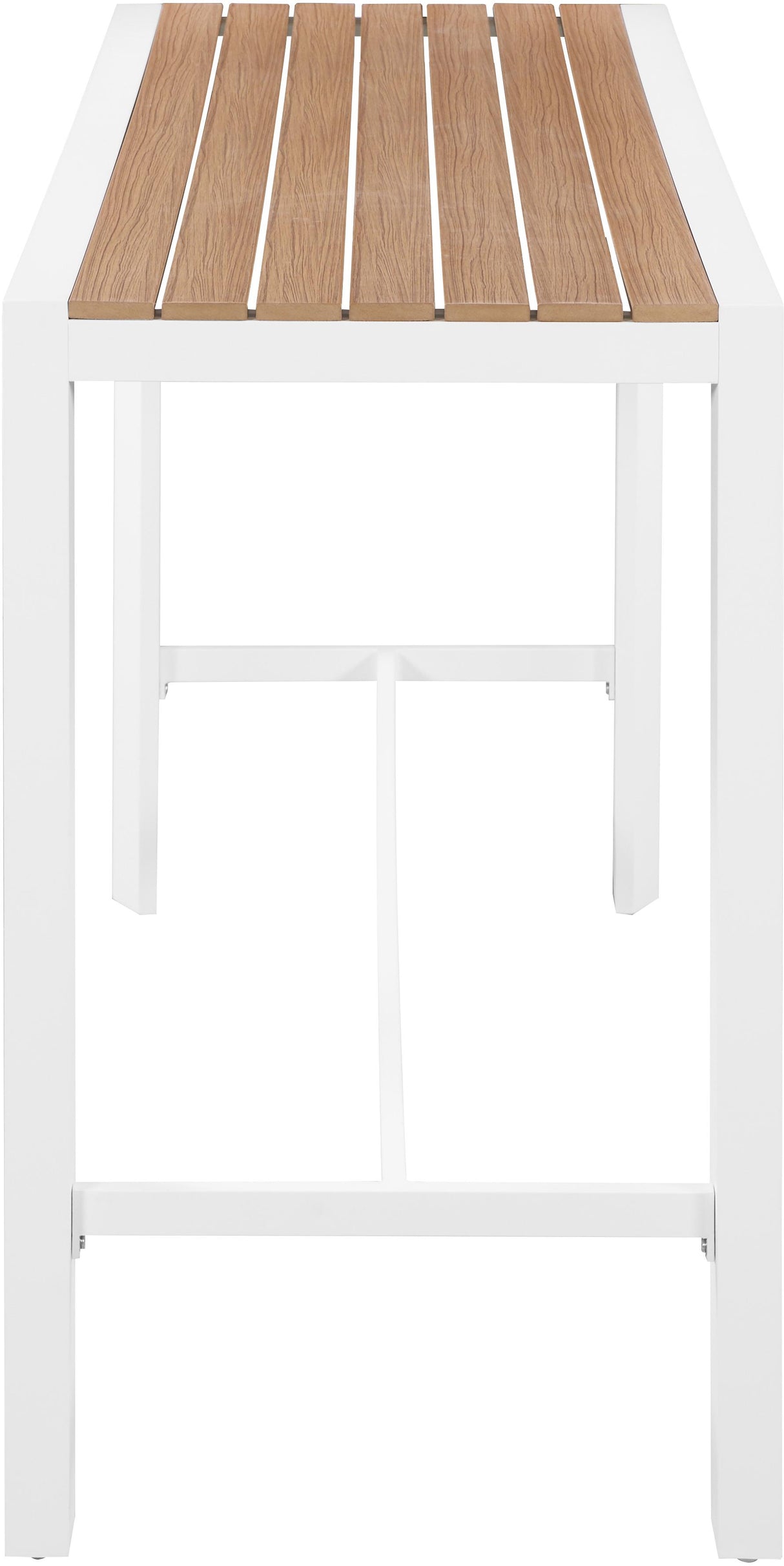 Nizuc Brown manufactured wood Outdoor Patio Aluminum Rectangle Bar Table