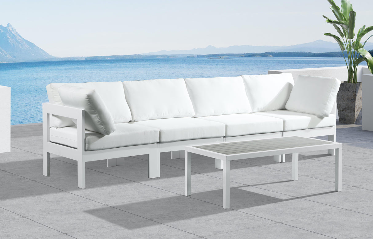 Nizuc White Waterproof Fabric Outdoor Patio Modular Sofa - galleria furniture outlet