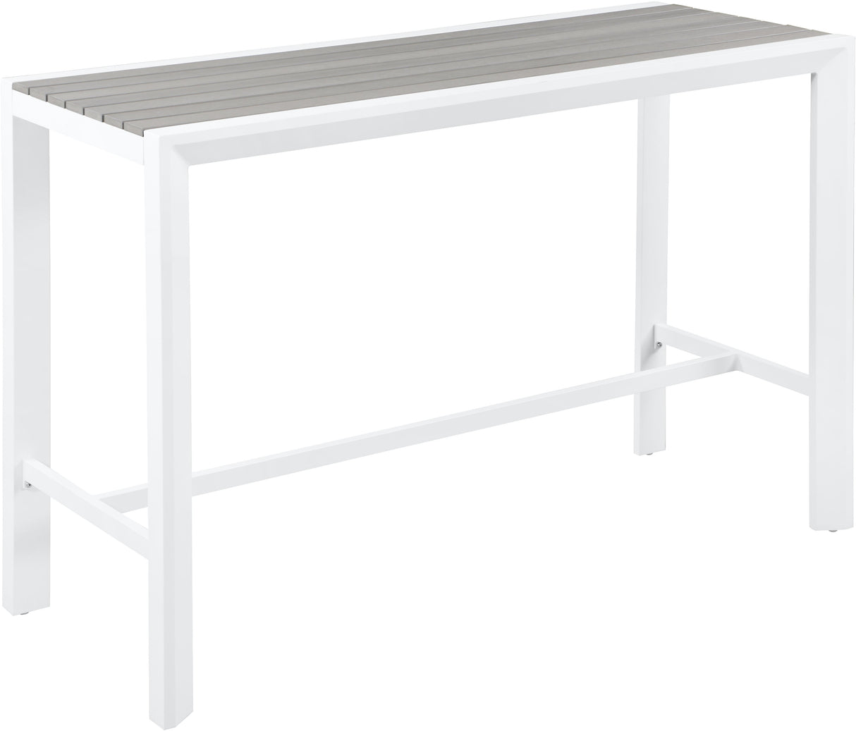 Nizuc Grey manufactured wood Outdoor Patio Aluminum Rectangle Bar Table