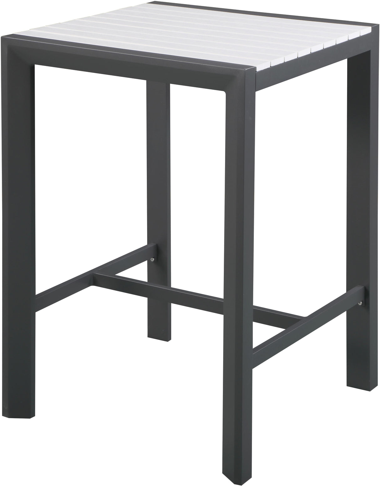 Nizuc White manufactured wood Outdoor Patio Aluminum Square Bar Table - galleria furniture outlet